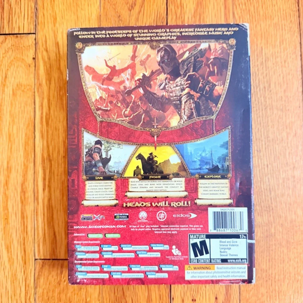 Age of Conan Hyborian Adventures PC DVD Game MMORPG Eidos Funcom 2008 Windows
